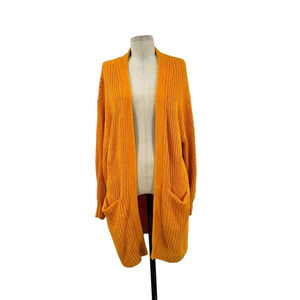Aritzia Vibrant Orange Open-Front Cardigan